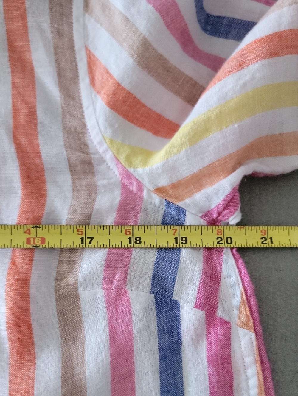 Talbots Linen Boyfriend Shirt - Rockport Stripe - Picture 8 of 9